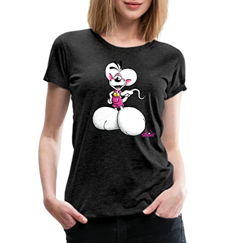 Spreadshirt Diddl Diddlmaus Coole Pose Frauen Premium T-Shirt, M, Anthrazit von Spreadshirt