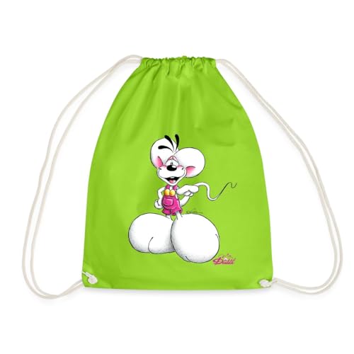 Spreadshirt Diddl Diddlmaus Coole Pose Turnbeutel, One size, Neongrün von Spreadshirt