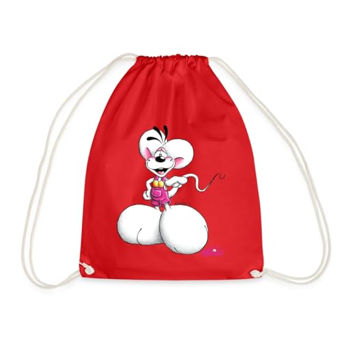 Spreadshirt Diddl Diddlmaus Coole Pose Turnbeutel, One size, Rot von Spreadshirt