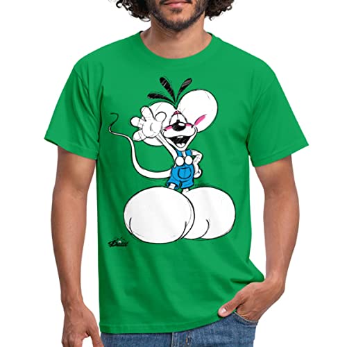 Spreadshirt Diddl Diddlmaus Winkt Fröhlich Männer T-Shirt, 3XL, Kelly Green von Spreadshirt