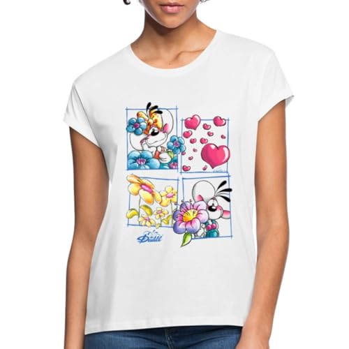 Spreadshirt Diddl Und Diddlina Sind Verliebt Frauen Oversize T-Shirt, XXL, Weiß Spreadshirt Diddl Und Diddlina Sind Verliebt Frauen Oversize T-Shirt, XXL, Weiß von Spreadshirt