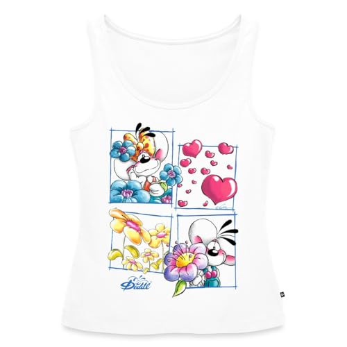 Spreadshirt Diddl Und Diddlina Sind Verliebt Frauen Premium Tank Top, S, Weiß von Spreadshirt