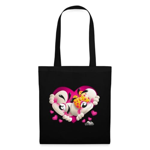 Spreadshirt Diddl Und Diddlina Verliebt Einkaufstasche, One size, Schwarz von Spreadshirt