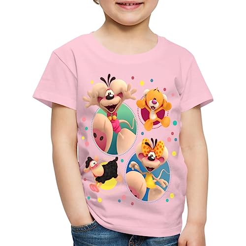 Spreadshirt Diddl Wollywell Diddlina Pimboli Charaktere Kinder Premium T-Shirt, 122/128 (6 Jahre), Hellrosa von Spreadshirt