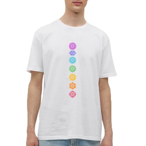 Spreadshirt Die 7 Chakren Männer T-Shirt, L, weiß von Spreadshirt