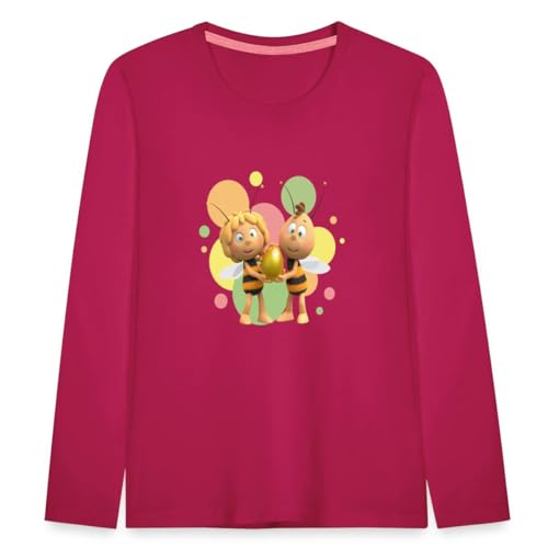 Spreadshirt Die Biene Maja 3 Maya und Willi Kinder Premium Langarmshirt, 98/104 (2 Jahre), Dunkles Pink von Spreadshirt
