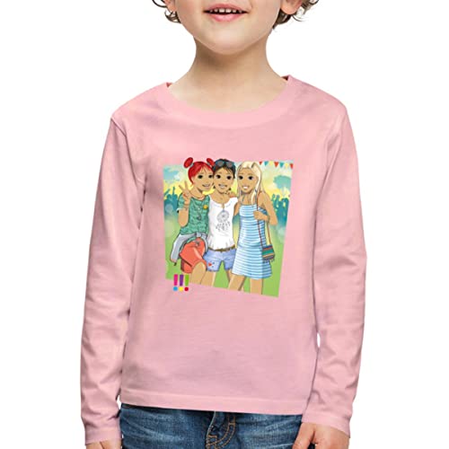 Spreadshirt Die DREI !!! (Ausrufezeichen) EIN Echt Schöner Fall Kinder Premium Langarmshirt, 110/116 (4 Jahre), Hellrosa von Spreadshirt