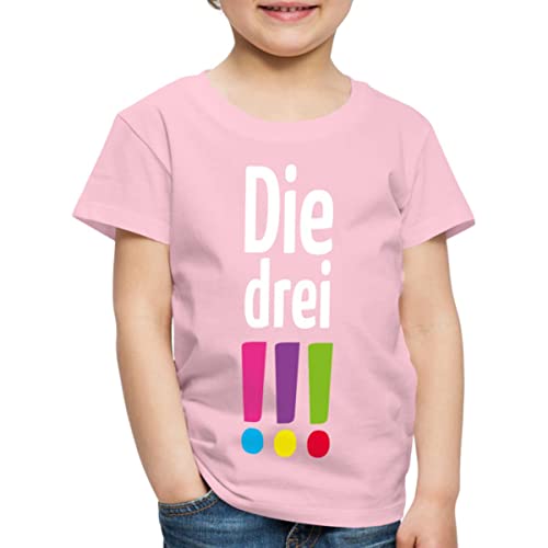 Spreadshirt Die DREI !!! (Ausrufezeichen) Logo Kinder Premium T-Shirt, 110/116 (4 Jahre), Hellrosa von Spreadshirt