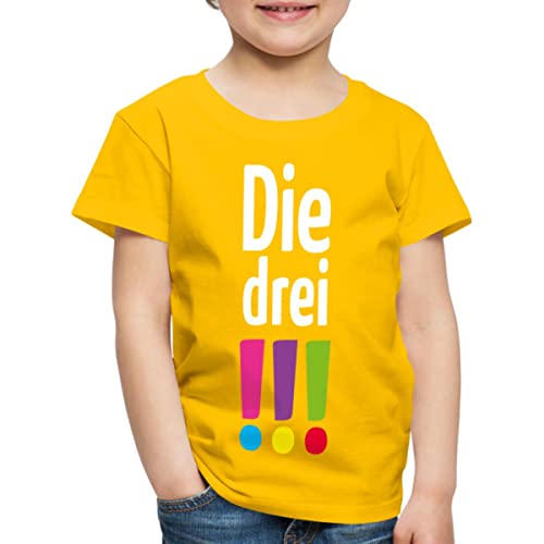 Spreadshirt Die DREI !!! (Ausrufezeichen) Logo Kinder Premium T-Shirt, 134/140 (8 Jahre), Sonnengelb von Spreadshirt