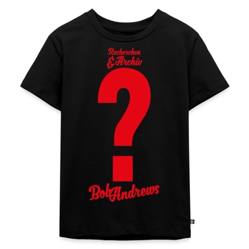 Spreadshirt Die DREI Fragezeichen Bob Andrews Kostüm Kinder Premium T-Shirt, 134/140 (8 Jahre), Schwarz von Spreadshirt