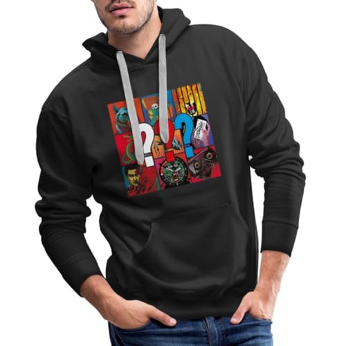 Spreadshirt Die DREI Fragezeichen Covermotive Männer Premium Hoodie, S, Schwarz von Spreadshirt