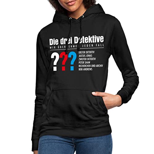 Spreadshirt Die DREI Fragezeichen Detektive Visitenkarte Frauen Hoodie, M, Schwarz von Spreadshirt