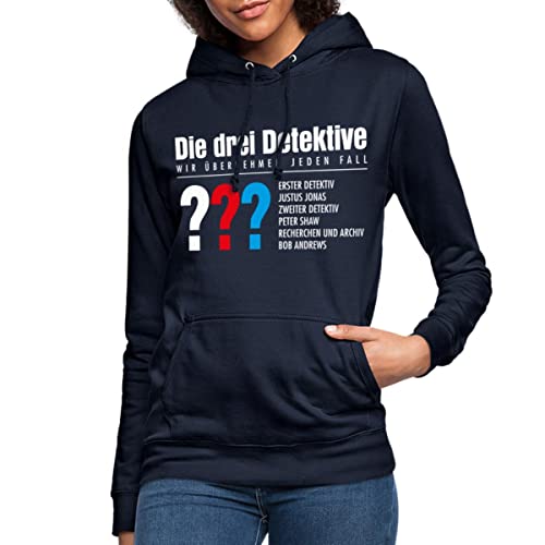 Spreadshirt Die DREI Fragezeichen Detektive Visitenkarte Frauen Hoodie, S, Navy von Spreadshirt