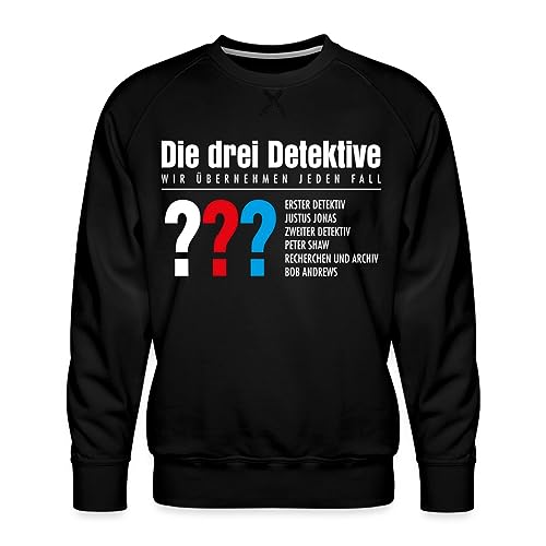 Spreadshirt Die DREI Fragezeichen Detektive Visitenkarte Männer Premium Pullover, XXL, Schwarz von Spreadshirt