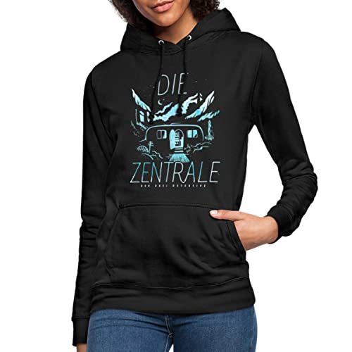 Spreadshirt Die DREI Fragezeichen Die Zentrale Wohnwagen Frauen Hoodie, M, Schwarz von Spreadshirt