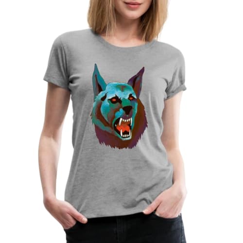 Spreadshirt Die DREI Fragezeichen Fragezeichen Und Der Karpatenhund Cover Frauen Premium T-Shirt, S, Grau meliert von Spreadshirt