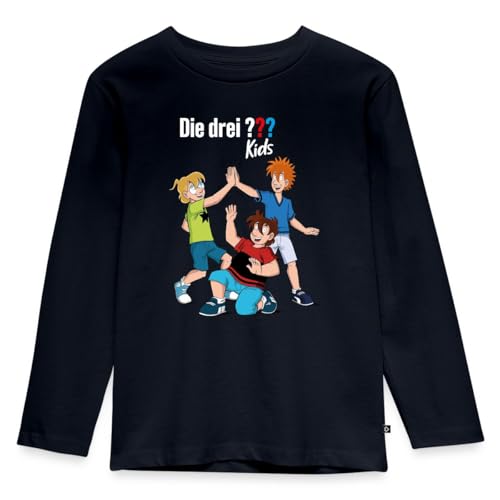 Spreadshirt Die DREI Fragezeichen Kids Detektive Spürnasen Team Kinder Premium Langarmshirt, 134/140 (8 Jahre), Navy von Spreadshirt