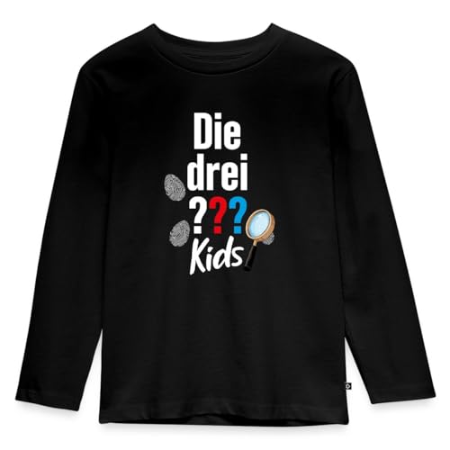 Spreadshirt Die DREI Fragezeichen Kids Logo und Gadgets Kinder Premium Langarmshirt, 122/128 (6 Jahre), Schwarz von Spreadshirt