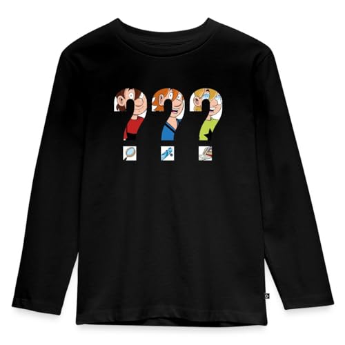 Spreadshirt Die DREI Fragezeichen Kids Silhouetten Kinder Premium Langarmshirt, 122/128 (6 Jahre), Schwarz von Spreadshirt