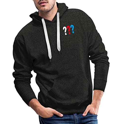 Spreadshirt Die DREI Fragezeichen Kleines Logo Männer Premium Hoodie, L, Anthrazit von Spreadshirt