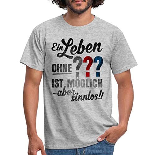 Spreadshirt Die DREI Fragezeichen Spruch Männer T-Shirt, XL, Grau meliert von Spreadshirt