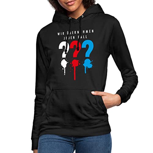 Spreadshirt Die DREI Fragezeichen Wir Übernehmen Jeden Fall Frauen Hoodie, L, Schwarz von Spreadshirt