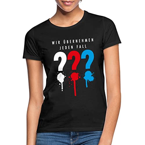 Spreadshirt Die DREI Fragezeichen Wir Übernehmen Jeden Fall Frauen T-Shirt, S, Schwarz von Spreadshirt