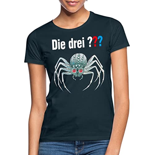 Spreadshirt Die DREI Fragezeichen und die Silberne Spinne Frauen T-Shirt, L, Navy von Spreadshirt