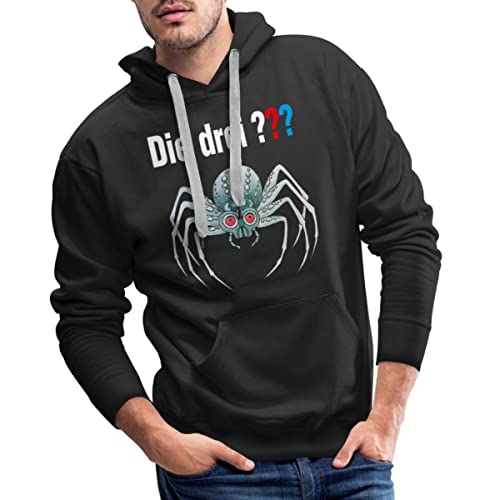 Spreadshirt Die DREI Fragezeichen und die Silberne Spinne Männer Premium Hoodie, L, Schwarz von Spreadshirt