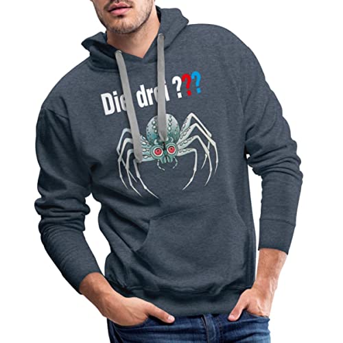 Spreadshirt Die DREI Fragezeichen und die Silberne Spinne Männer Premium Hoodie, XL, Jeansblau von Spreadshirt