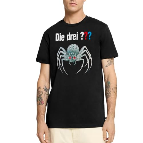 Spreadshirt Die DREI Fragezeichen und die Silberne Spinne Männer Premium T-Shirt, 3XL, Schwarz von Spreadshirt