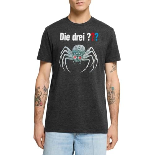 Spreadshirt Die DREI Fragezeichen und die Silberne Spinne Männer Premium T-Shirt, L, Anthrazit meliert von Spreadshirt