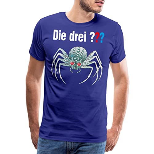 Spreadshirt Die DREI Fragezeichen und die Silberne Spinne Männer Premium T-Shirt, L, Königsblau von Spreadshirt