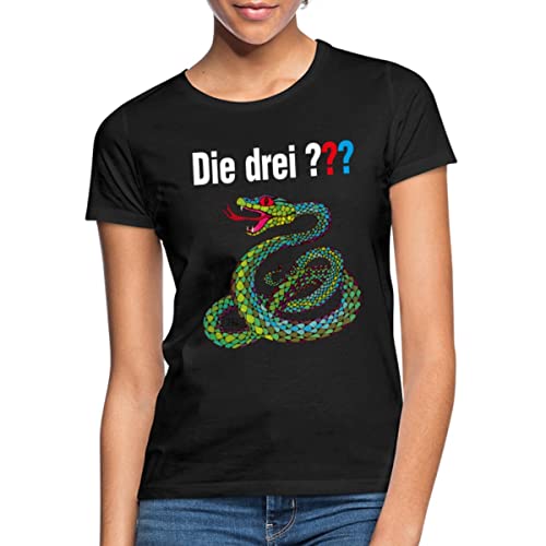 Spreadshirt Die DREI Fragezeichen und die singende Schlange Frauen T-Shirt, XXL, Schwarz von Spreadshirt