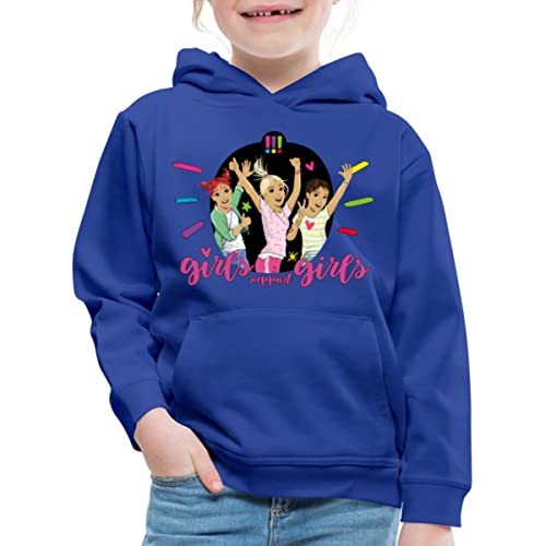 Spreadshirt Die DREI !!! Girls Support Girls Kinder Premium Hoodie, 152/164 (12-14 Jahre), Royalblau von Spreadshirt