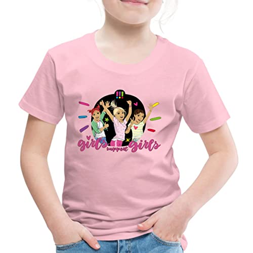 Spreadshirt Die DREI !!! Girls Support Girls Kinder Premium T-Shirt, 122/128 (6 Jahre), Hellrosa von Spreadshirt