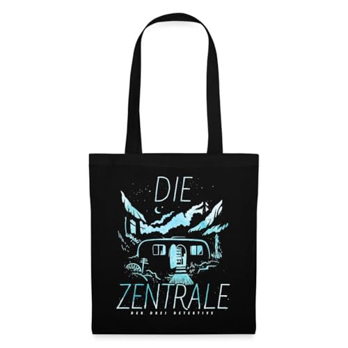 Spreadshirt Die Drei Fragezeichen Die Zentrale Wohnwagen Einkaufstasche, One size, Schwarz von Spreadshirt