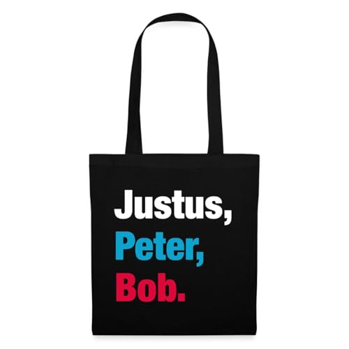 Spreadshirt Die Drei Fragezeichen Kids Justus, Peter, Bob. Einkaufstasche, One size, Schwarz von Spreadshirt