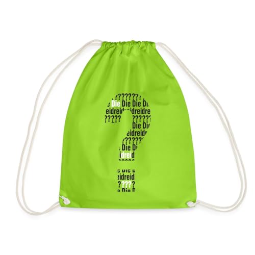 Spreadshirt Die Drei Fragezeichen Kids Logo Schwarz Weiß Turnbeutel, One size, Neongrün von Spreadshirt