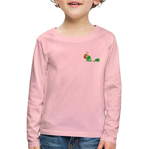 Spreadshirt Die Kleine Raupe Nimmersatt Kinder Premium Langarmshirt, 98/104 (2 Jahre), Hellrosa von Spreadshirt