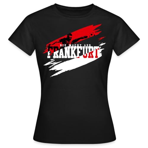 Spreadshirt Die Macht Aus Frankfurt Fußball Fan Frauen T-Shirt, L, Schwarz von Spreadshirt