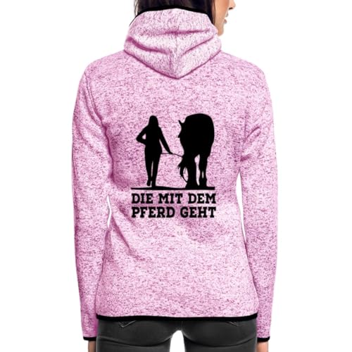 Spreadshirt Die Mit Dem Pferd Geht Spruch Frauen Kapuzen-Fleecejacke, M, Lila meliert von Spreadshirt