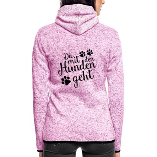 Spreadshirt Die Mit Den Hunden Geht Cooler Spruch Frauen Kapuzen-Fleecejacke, XL, Lila meliert von Spreadshirt