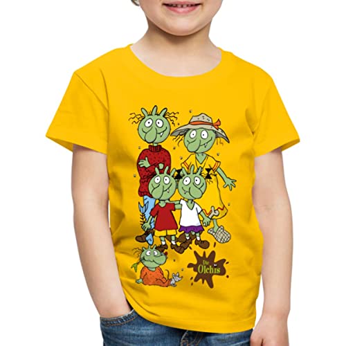Spreadshirt Die Olchis Classic Eine Schmuddelige Familie Kinder Premium T-Shirt, 134/140 (8 Jahre), Sonnengelb von Spreadshirt