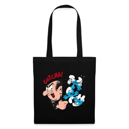 Spreadshirt Die Schlümpfe Gargamel Gotcha Einkaufstasche, One size, Schwarz von Spreadshirt