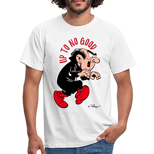 Spreadshirt Die Schlümpfe Gargamel Up to No Good Spruch Männer T-Shirt, XL, weiß von Spreadshirt