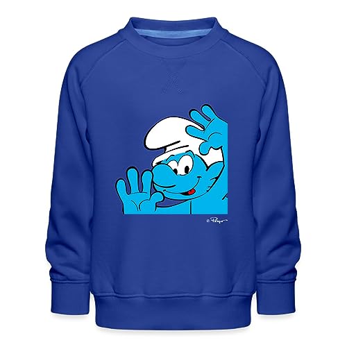 Spreadshirt Die Schlümpfe Jokey Schlumpf Kinder Premium Pullover, 134/146 (9-11 Jahre), Royalblau von Spreadshirt