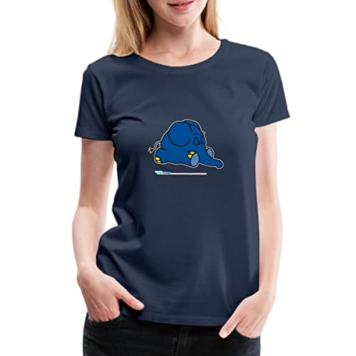 Spreadshirt Die Sendung Mit Der Maus Der Kleine Elefant Schläft Frauen Premium T-Shirt, M, Navy von Spreadshirt