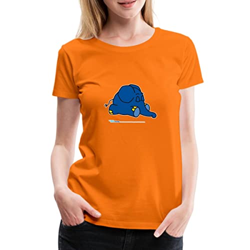 Spreadshirt Die Sendung Mit Der Maus Der Kleine Elefant Schläft Frauen Premium T-Shirt, XL, Orange von Spreadshirt