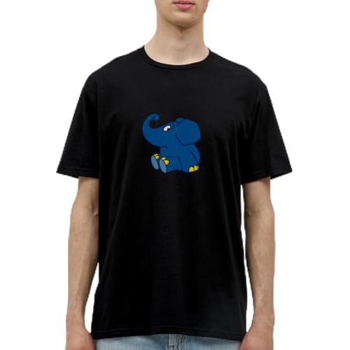 Spreadshirt Die Sendung Mit Der Maus Elefant Sitzend Männer T-Shirt, L, Schwarz von Spreadshirt